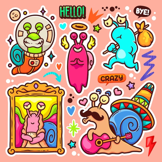 Colección vectorial de elementos de Doodle dibujados a mano