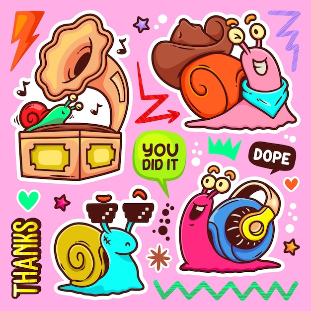 Colección vectorial de elementos de Doodle dibujados a mano
