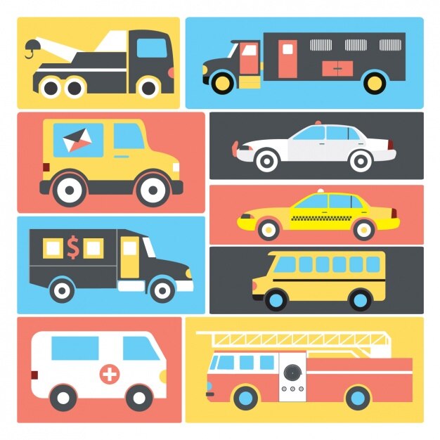 Colección de vehículos de transporte