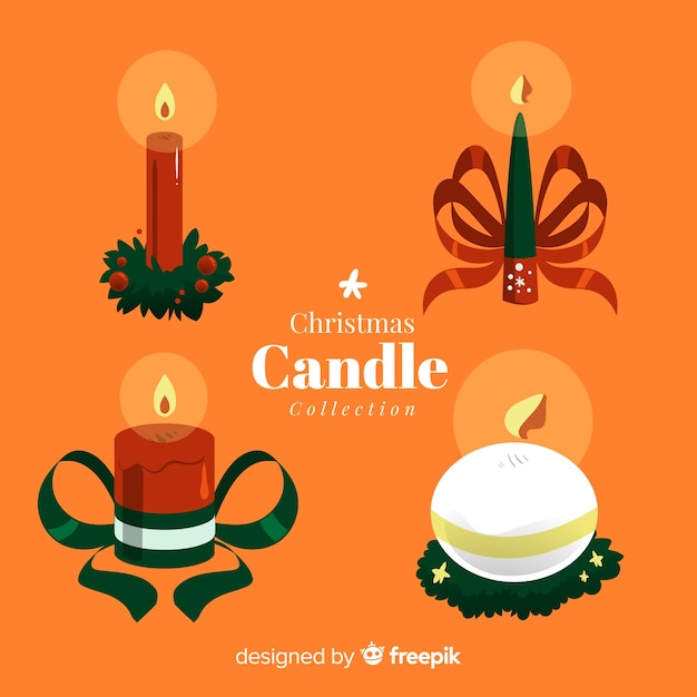Colección velas navidad decoradas