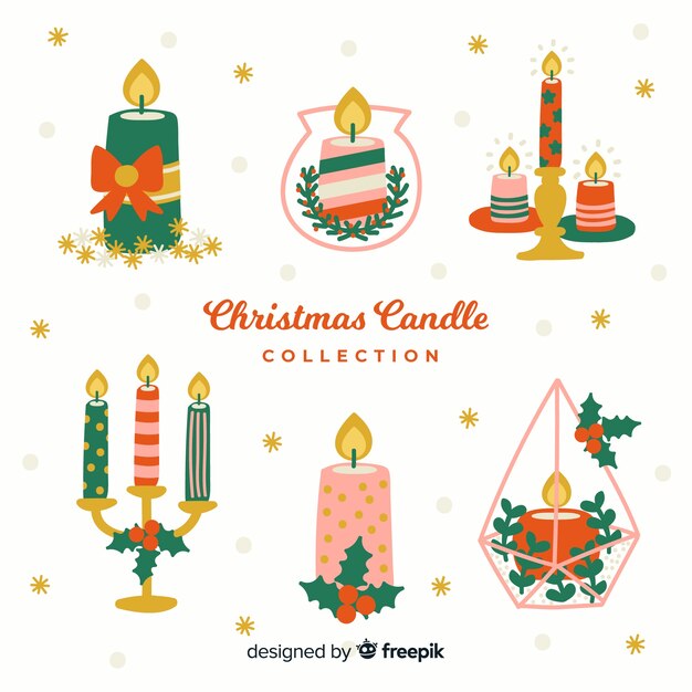 Colección velas navidad decoradas