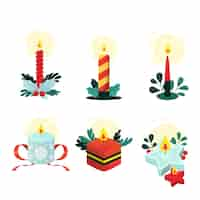 Vector gratuito colección de velas de navidad dibujadas a mano