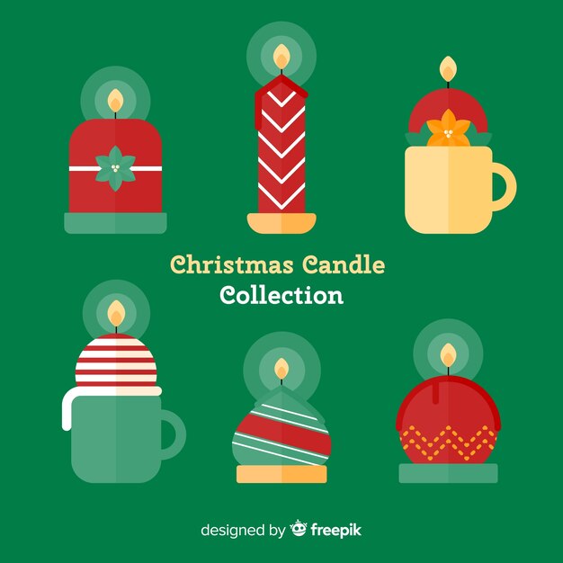 Colección velas navidad encendidas