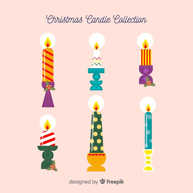 Colección velas navidad planas