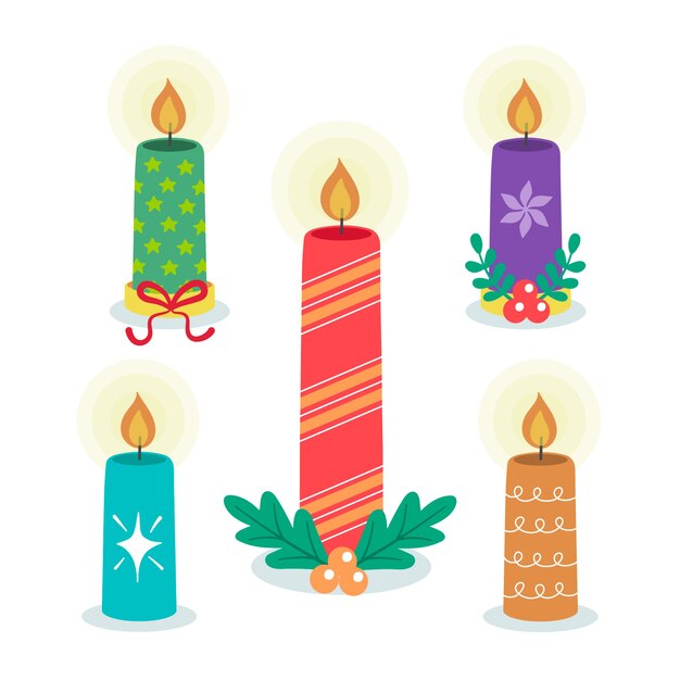 Colección velas navidad planas