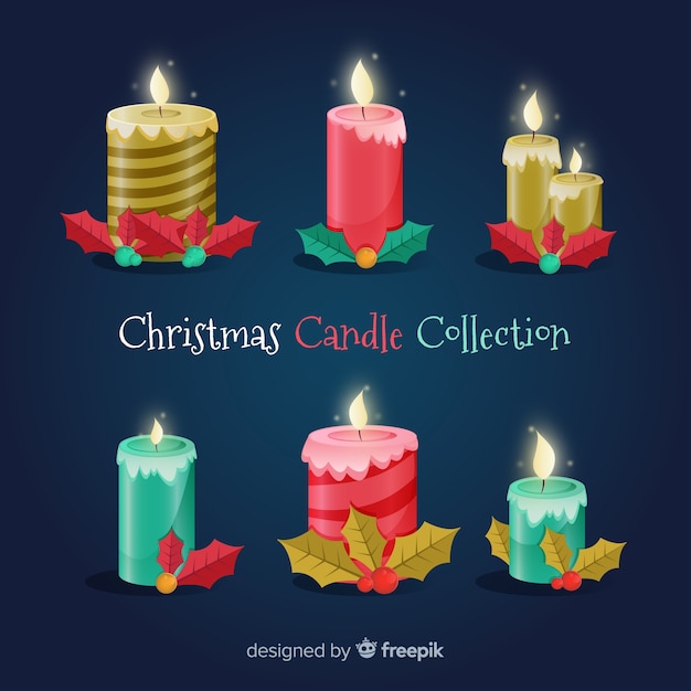 Colección velas navidad realistas