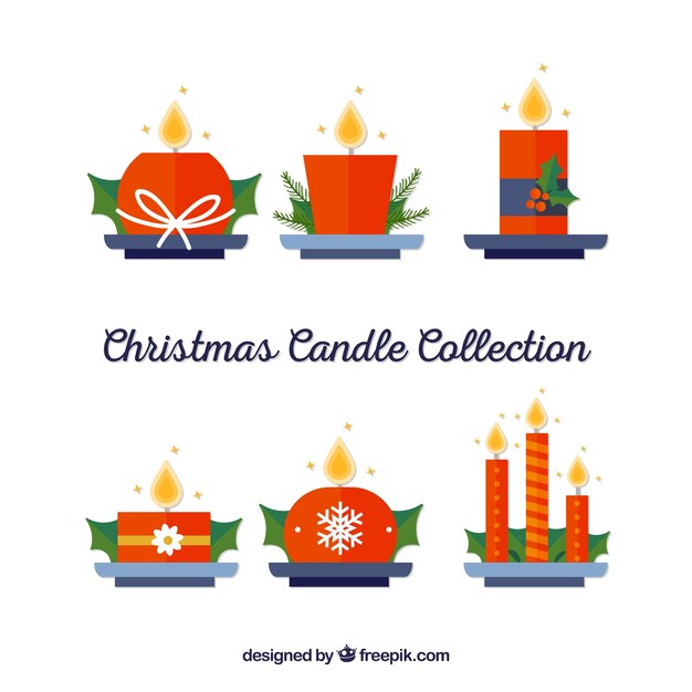 Vector gratuito colección de velas de navidad