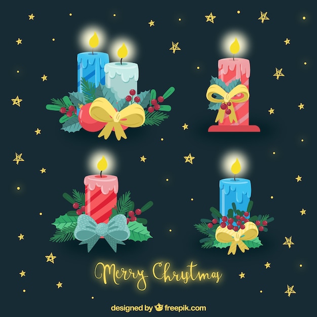 Vector gratuito colección de velas para navidad