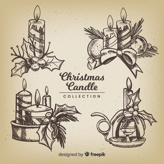Colección de velas de navidad