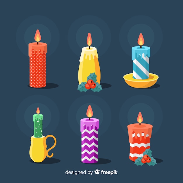 Colección de velas de navidad