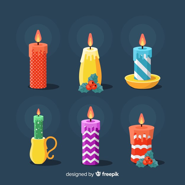 Colección de velas de navidad