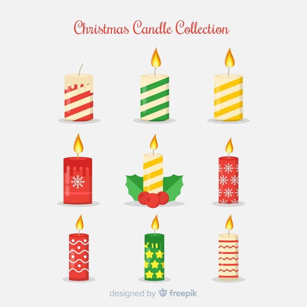 Colección de velas de navidad