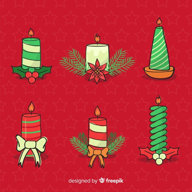 Colección de velas de navidad