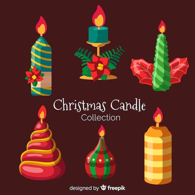 Colección de velas de navidad