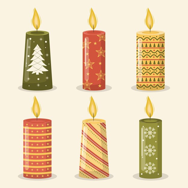 Colección de velas navideñas vintage