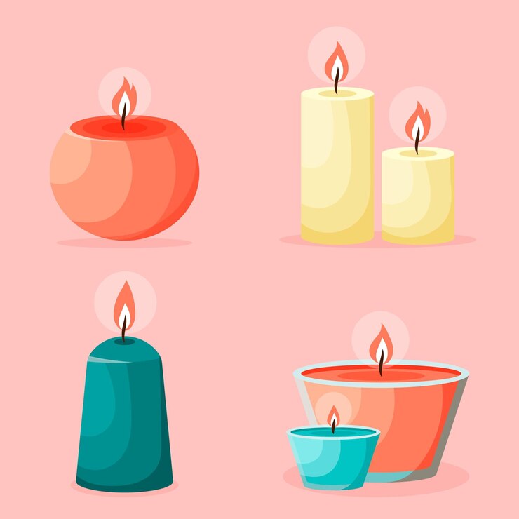Vector gratuito colección de velas perfumadas con detalles
