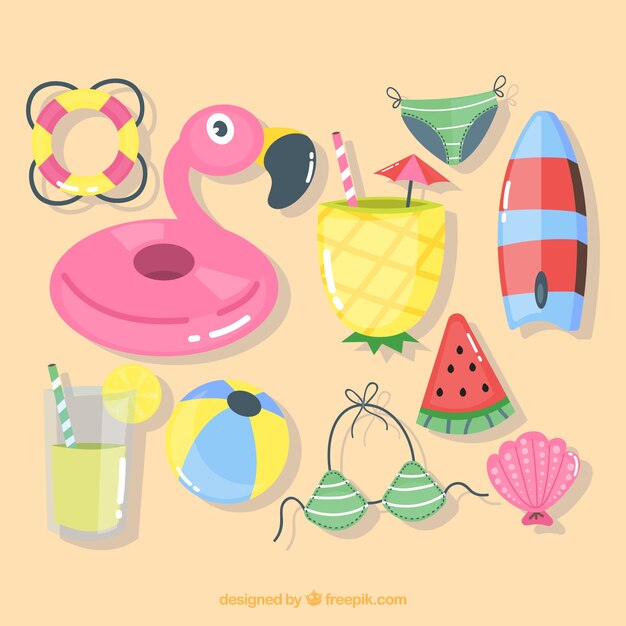 Colección de verano con elementos en estilo hecho a mano