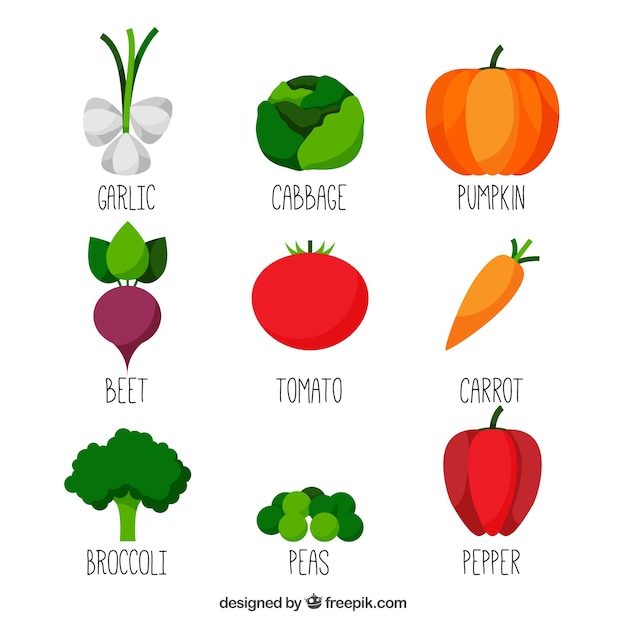 Vector gratuito colección de verduras