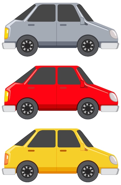 Vector gratuito colección vibrante de autos de dibujos animados simples