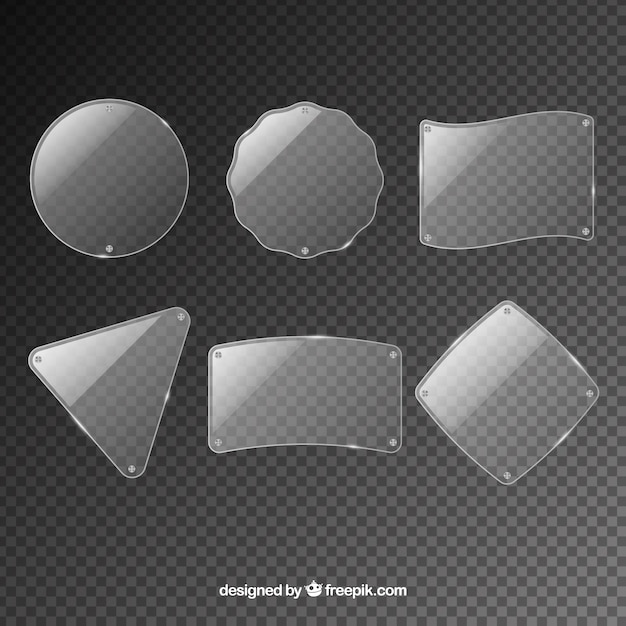 Vector gratuito colección de vidrio con formas diferentes