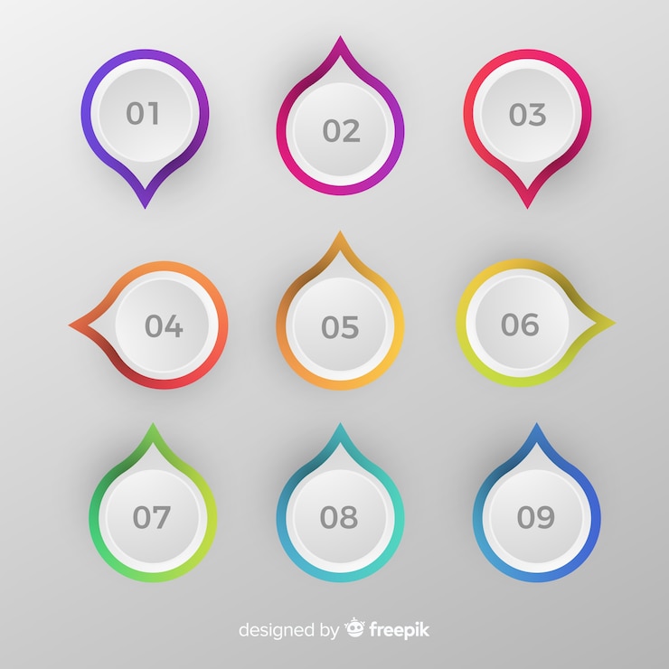 Vector gratuito colección de viñetas coloridas en 3d