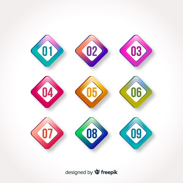 Colección de viñetas coloridas en 3d