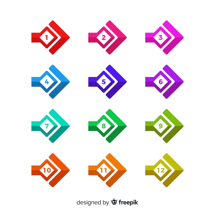 Vector gratuito colección de viñetas de flecha en diseño plano