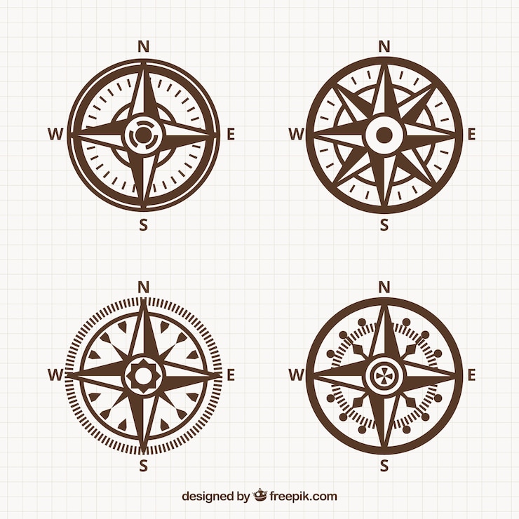 Vector gratuito colección vintage de brújulas