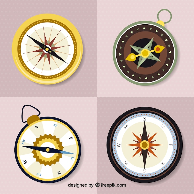 Vector gratuito colección vintage de brújulas