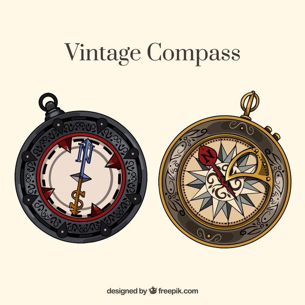 Colección vintage de brújulas