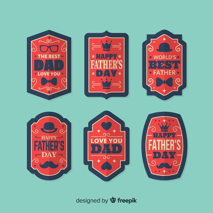 Vector gratuito colección vintage de insignias del día del padre