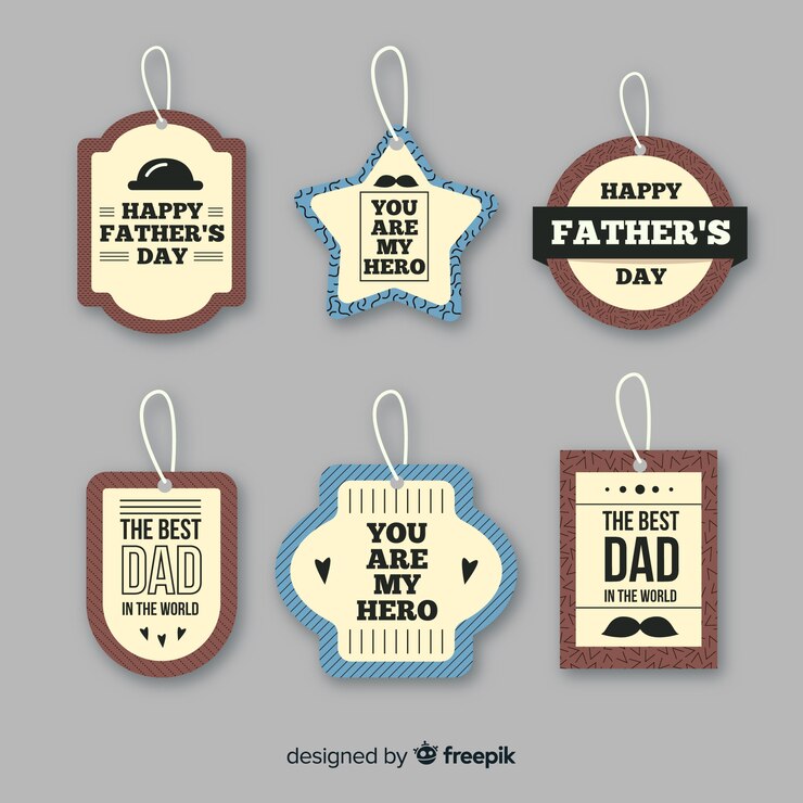 Vector gratuito colección vintage de insignias del día del padre