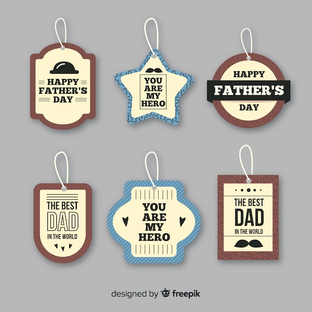 Colección vintage de insignias del día del padre