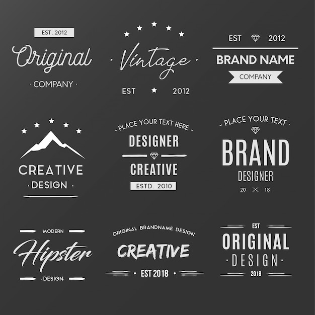 Vector gratuito colección vintage logo creativo