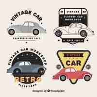 Vector gratuito colección vintage de logos de coches