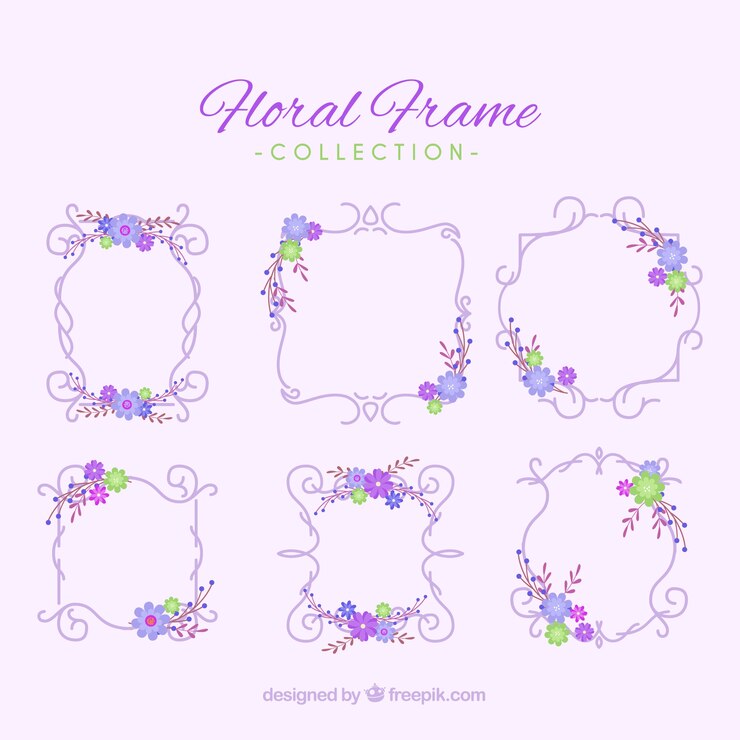 Vector gratuito colección vintage de marcos florales