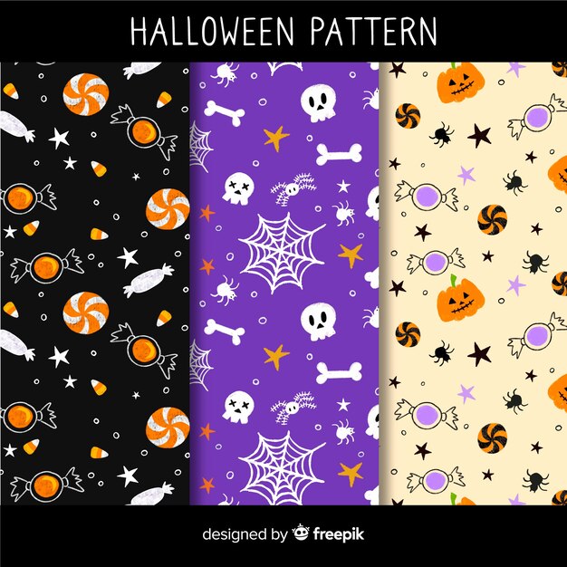 Colección vintage de patrones de halloween