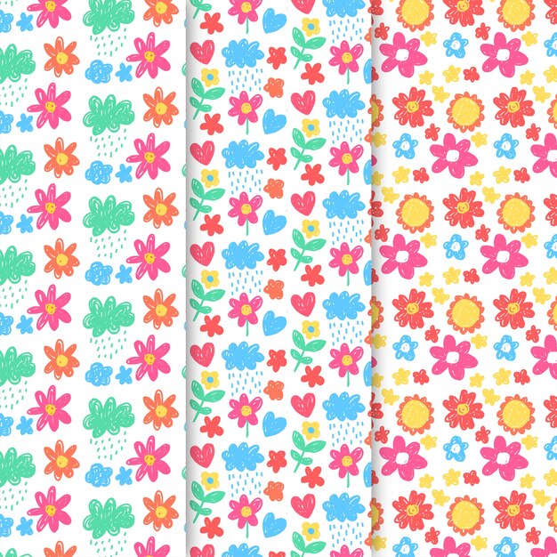 Colección vintage de patrones de primavera