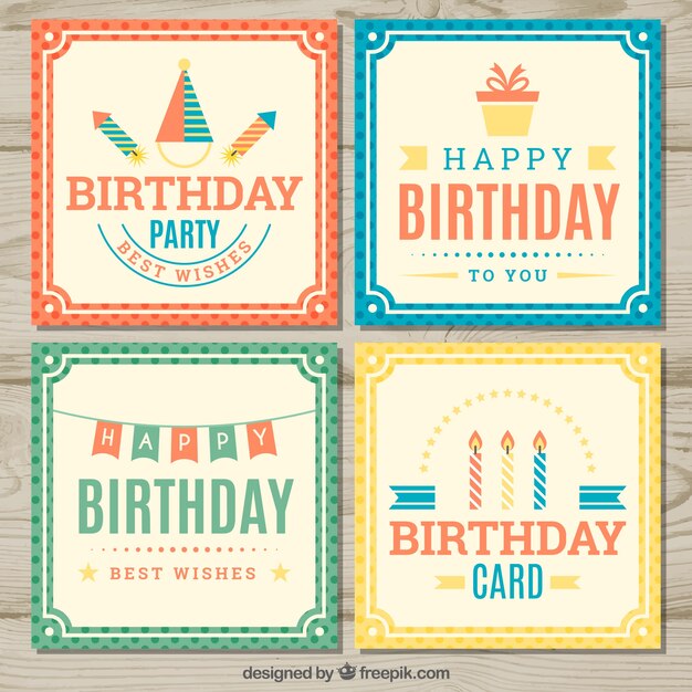 Colección vintage de tarjetas de cumpleaños