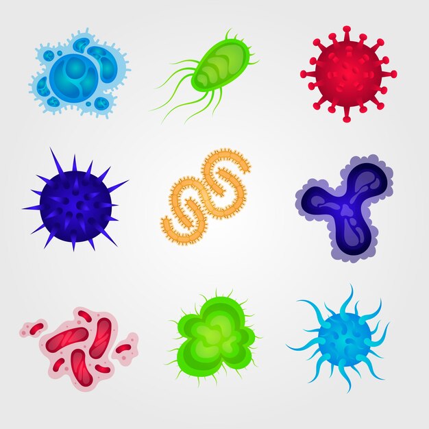 Colección de virus de diseño plano