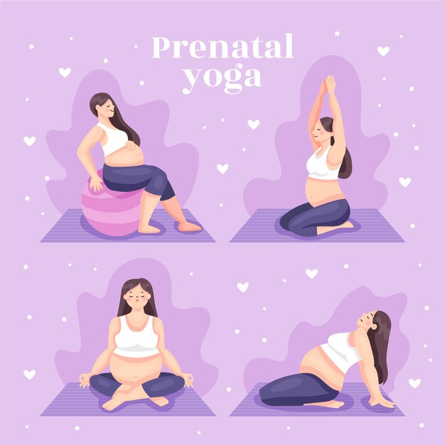 Colección de yoga embarazo plana
