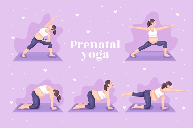 Colección de yoga embarazo plana