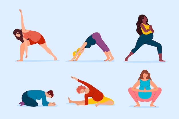 Colección de yoga embarazo plana
