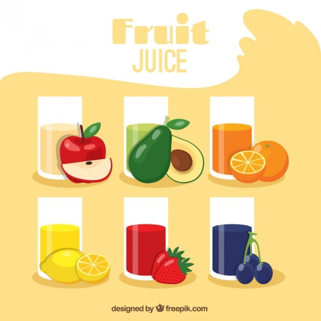 Vector gratuito colección de zumos de fruta