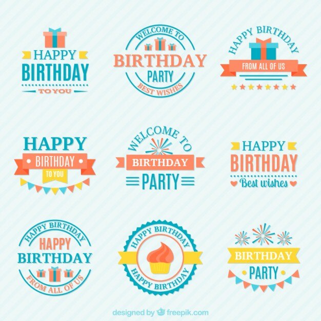 Colecciónde insignias de cumpleaños
