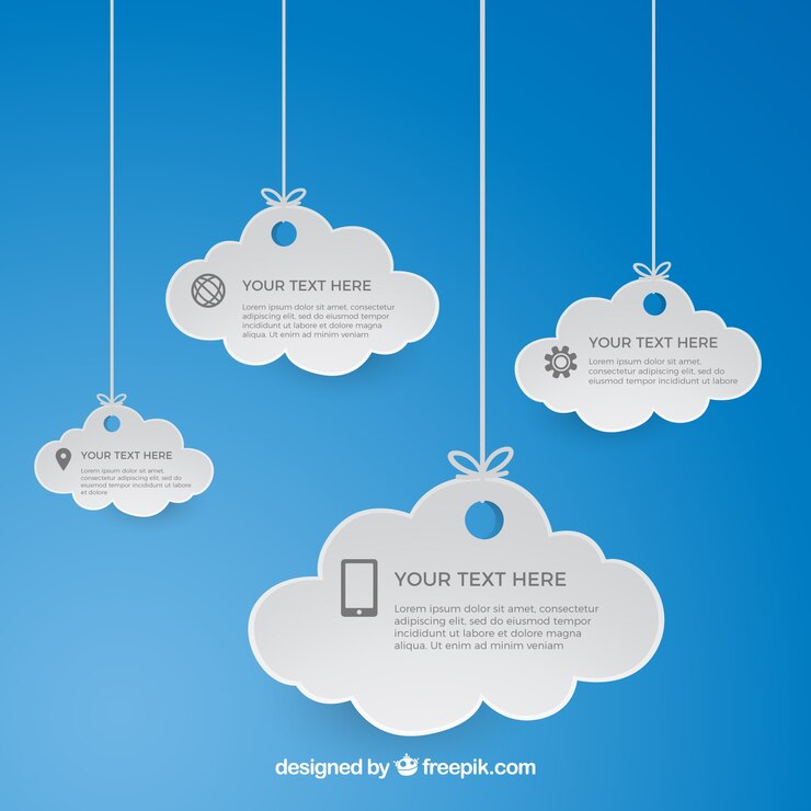 Vector gratuito colgando nube plantilla computing