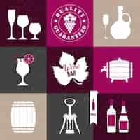 Vector gratuito collage de vino