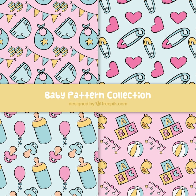 Colleción de patrones de bebé en estilo hecho a mano