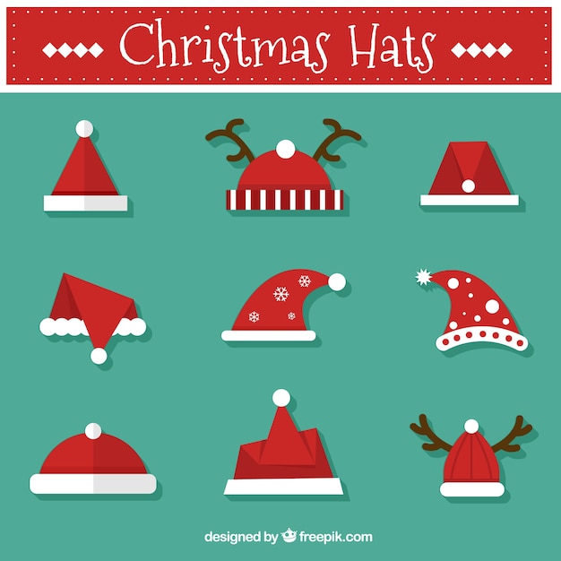 Collection de simpáticos gorros de navidad