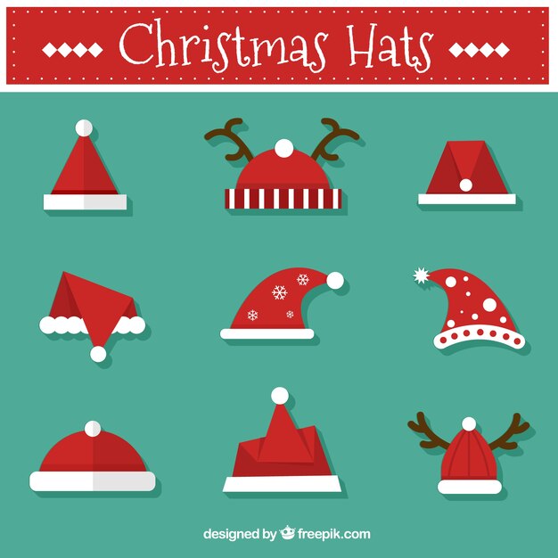 Collection de simpáticos gorros de navidad